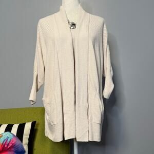 Barefoot Dreams CozyChic Ultra Lite Knit Pointelle Cardigan Sweater S/M